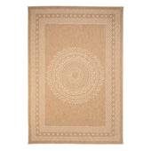 Tapeso Jute buitenkleed - Boho Mandala beige|wit - 140x200 cm