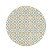 Tapeso Rond buitenkleed - Bubbly Tulip turquoise|geel - 120 cm