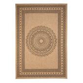 Tapeso Jute buitenkleed - Boho Mandala beige|zwart - 140x200 cm