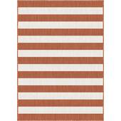 Eva Interior Buitenkleed Stripes roest|wit dubbelzijdig - 160 x 230 cm