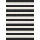 Eva Interior Buitenkleed Stripes zwart|wit dubbelzijdig - 240 x 340 cm