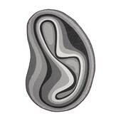 Interieur05 Organisch gevormd buitenkleed Loop Stone Zwart