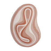 Interieur05 Organisch gevormd buitenkleed Loop Stone Roest