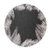 Rond Buitenkleed Leaf - Zwart - dubbelzijdig - EVA Interior
