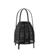 J-Line lantaarn Kap - bamboe - zwart - medium
