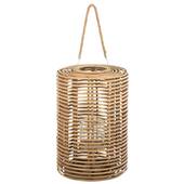 J-Line lantaarn Rond Lang - rotan - licht naturel