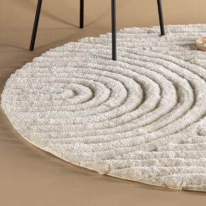 Nohr Rond Vloerkleed 'Larie' 200cm, kleur Off White