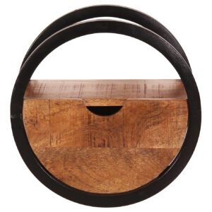Artistiq Rond Wandrek 'Shaniqe' Acaciahout en metaal, 30cm