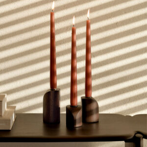 Ethnicraft Kaarshouder 'PI' Mahoniehout, Set van 3 stuks, kleur Donkerbruin