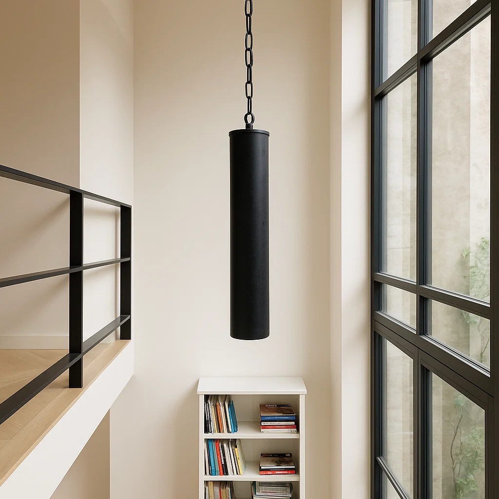 Hanglamp Tube XXL Antiek Zwart Ø7,5cm 1 Hanglamp Tube XXL Antiek Zwart Ø7,5cm