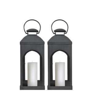 Set van 2 Capri Windlicht Antraciet Small