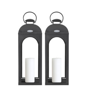 Set van 2 Capri Windlicht Antraciet Medium