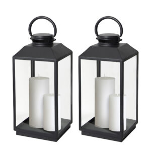 Set van 2 Newport Windlicht Zwart Medium