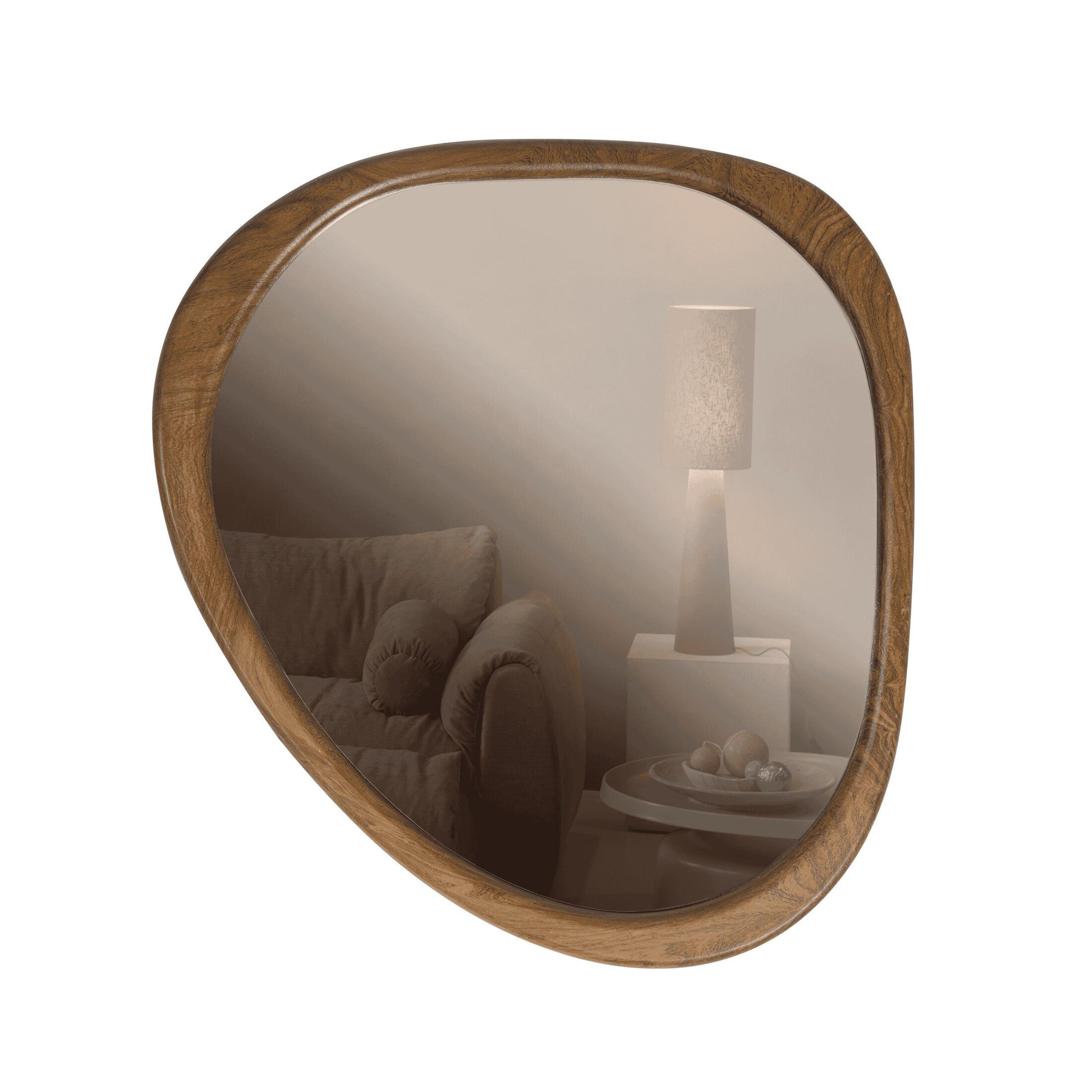 WOOOD Organische Spiegel 'Leif' MDF, 48 x 44cm 1 WOOOD Organische Spiegel 'Leif' MDF, 48 x 44cm