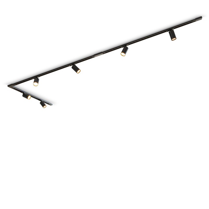 Tracklight 6-Lichts Plafondlamp Zwart 1 Tracklight 6-Lichts Plafondlamp Zwart