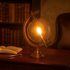 Tafellamp Globe Antiek rood Koper