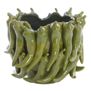 Light & Living Vaas 'Pepper' Keramiek, 20cm, kleur Donkergroen