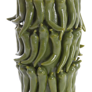 Light & Living Vaas 'Pepper' Keramiek, 39cm, kleur Donkergroen
