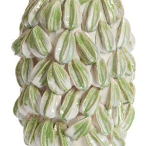 Light & Living Vaas 'Carambola' Keramiek, 47cm, kleur Crème/Groen