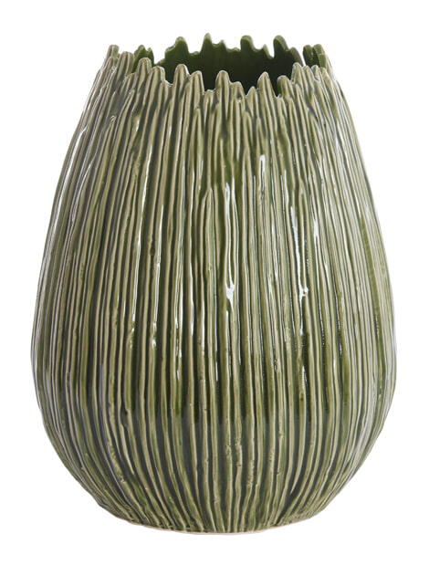 Light & Living Vaas 'Kopra' Keramiek, kleur Donkergroen 1 Light & Living Vaas 'Kopra' Keramiek, kleur Donkergroen