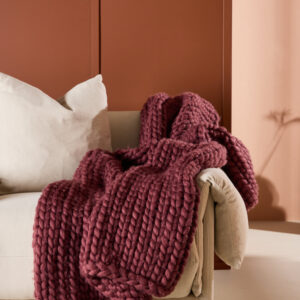 Nohr Plaid 'Alvis' 170 x 130cm, kleur Burgundy