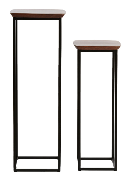 Light & Living Zuil 'Quenza' Acaciahout, Set van 2 stuks, kleur Bruin 1 Light & Living Zuil 'Quenza' Acaciahout, Set van 2 stuks, kleur Bruin