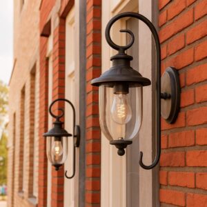 Set van 2 Elzas Muurlamp Rustiek Bruin