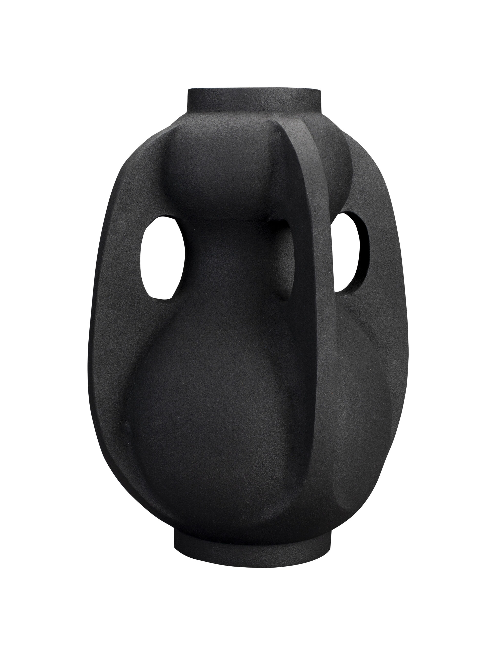 Dutchbone Vaas 'Thiago' 38cm hoog, kleur Zwart 1 Dutchbone Vaas 'Thiago' 38cm hoog, kleur Zwart