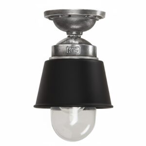 Plafondlamp Kostas zwart aluminium E27 binnen en verandalamp