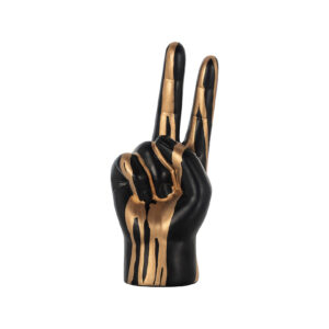 Richmond Decoratie 'Hand' Peace, kleur Zwart/Goud