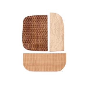 Kave Home Wandpaneel 'Trivax' Set van 3 stuks, Acaciahout