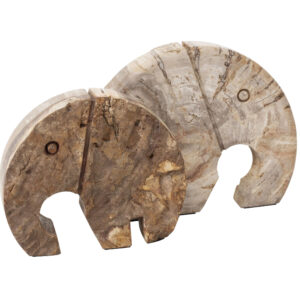 MUST Living Ornament 'Elephant' Versteend hout, 20 x 25cm