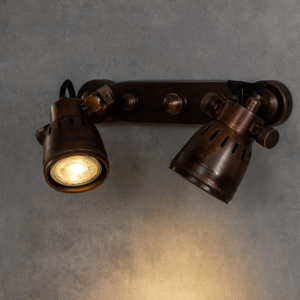 Opbouwspot Indigo Double Antiek Brons