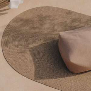 Kave Home Ovaal Vloerkleed 'Rodhe' PET, 160 x 230cm, kleur Beige