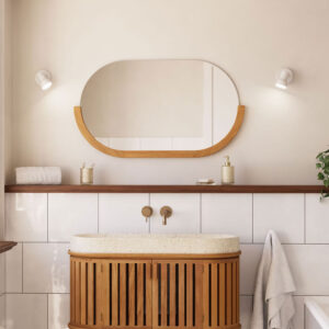 Kave Home Spiegel 'Rokia' Teakhout 90 x 55cm