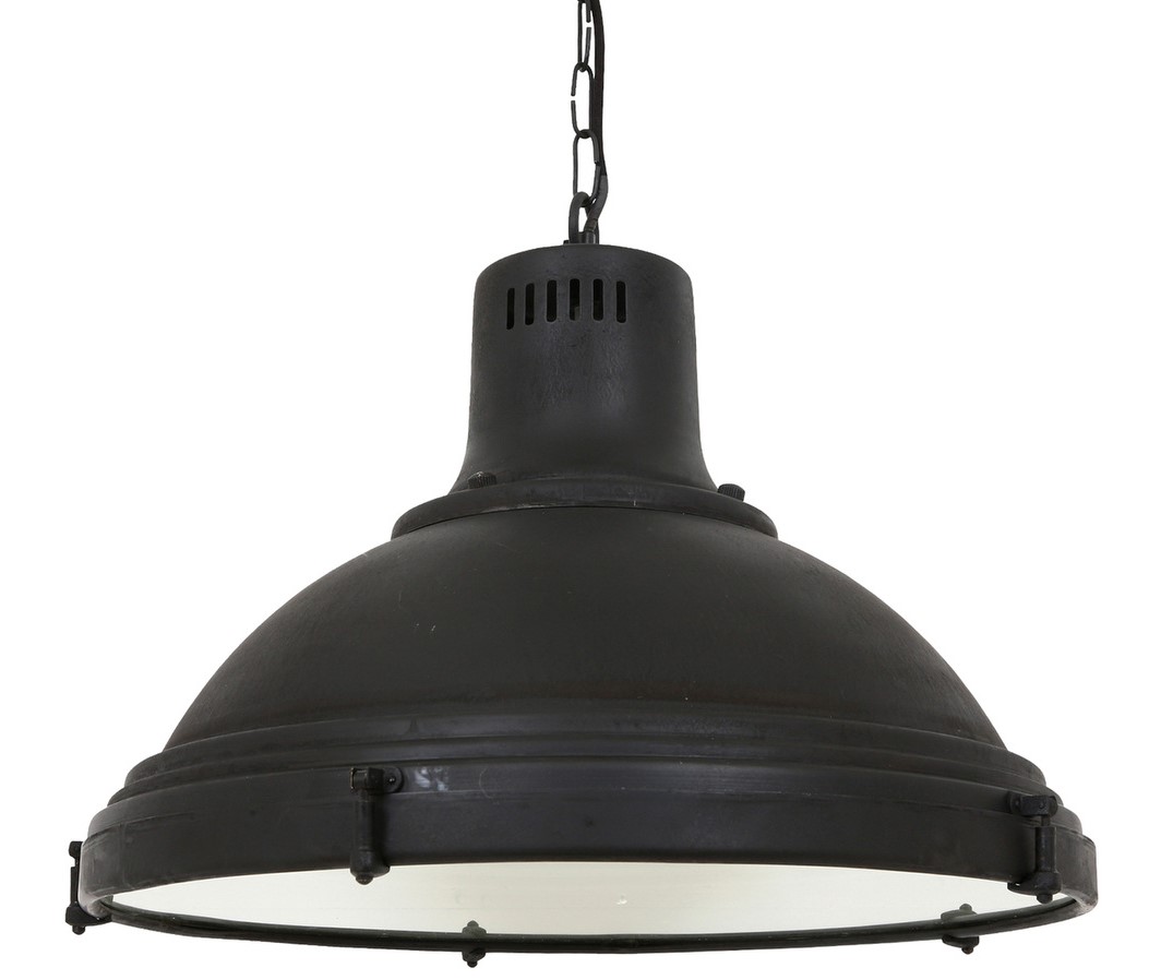 Industriele hanglamp Agra zwart glazen plaat E27 kettinglamp 1 Industriele hanglamp Agra zwart glazen plaat E27 kettinglamp