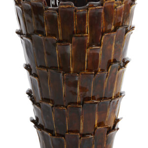 Light & Living Vaas 'Banya' Keramiek, 43cm, kleur Donkerbruin