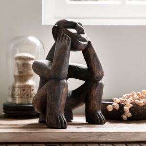 MUST Living Ornament 'Do Nothing' Mahoniehout, 30cm hoog