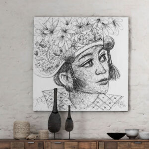 MUST Living Wandpaneel 'Balinese Girl Kadek' 100 x 100cm
