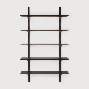 Ethnicraft Wandrek 'PI' Gevernist Mahoniehout, Met 5 planken, kleur Donkerbruin