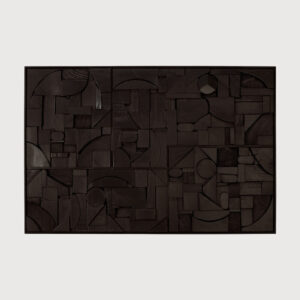 Ethnicraft Wandpaneel 'Bricks' Teakhout, 60 x 90cm, kleur Zwart