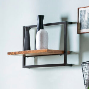 Artistiq Wandrek 'Jossue' Mangohout en metaal, 35 x 65cm