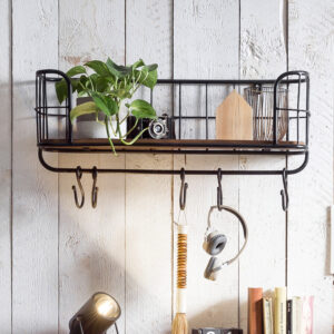 Artistiq Wandrek 'Terry' Mangohout en metaal, 30 x 75cm