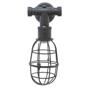 Messing Wandlamp Sandford Antiek Zwart