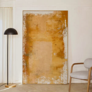 Kave Home Schilderij 'Selnar' XXL 120 x 200cm, kleur Mosterdgeel