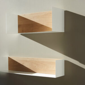 Ethnicraft Wandplank 'U' Eikenhout, 55cm, kleur Naturel/Wit