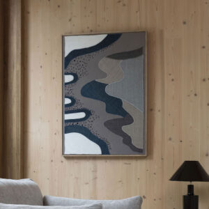 Zuiver Wanddecoratie 'Coastal' Mangohout en stof, 104 x 75cm